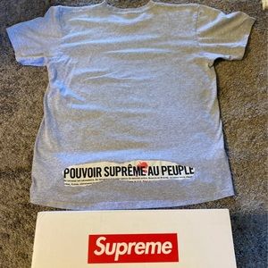 Grey supreme headline t shirt